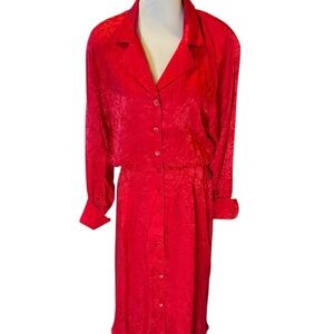 Carole Little Vintage Silk Red Dress Size Large